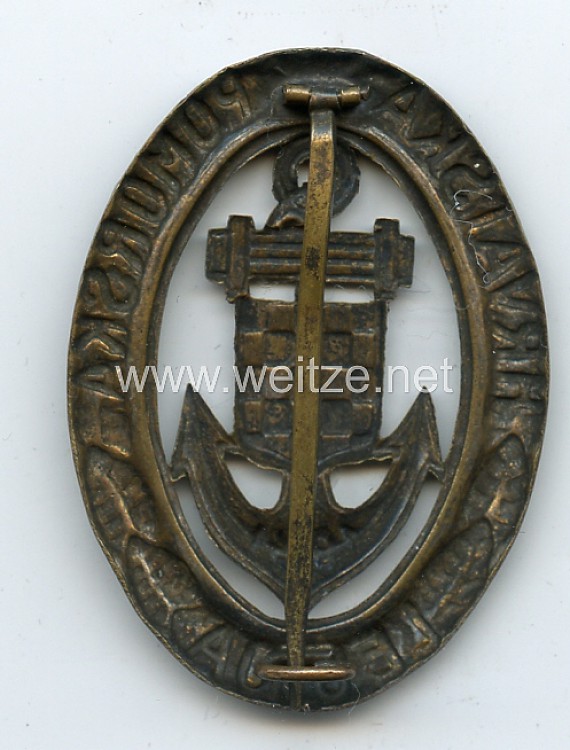 Kroatien 2. Weltkrieg Verdienstabzeichen der Kroatischen Marine Legion in Silber Bild 2