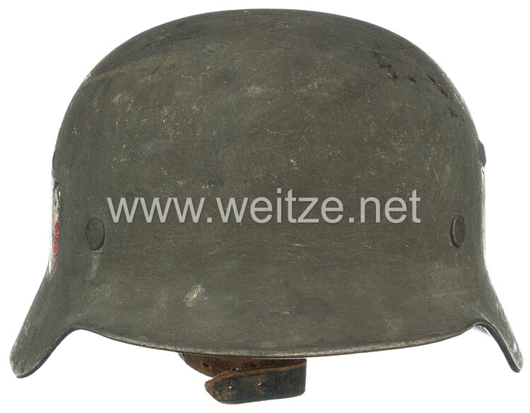 Wehrmacht Heer Stahlhelm M35 mit 2 Emblemen und Rautarnlackierung  Bild 2