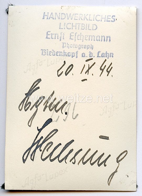 Heer - Originalunterschrift von Ritterkreuzträger Hauptmann Willi Wechsung Bild 2