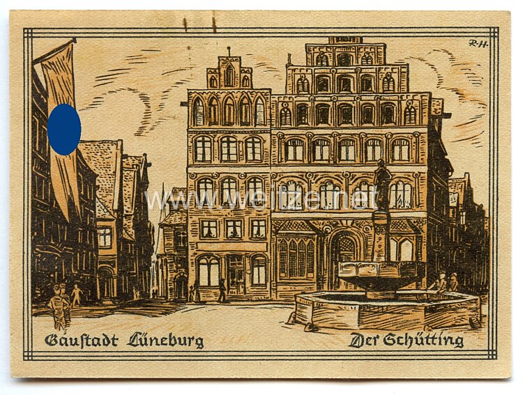 WHW - Gau 24 : Ost-Hannover - Spendenschein " Lüneburger Wappen" Bild 2