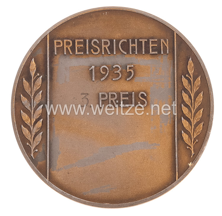 Wehrmacht nichttragbare Siegermedaille "Preisrichten 1937 3. Preis" Bild 2