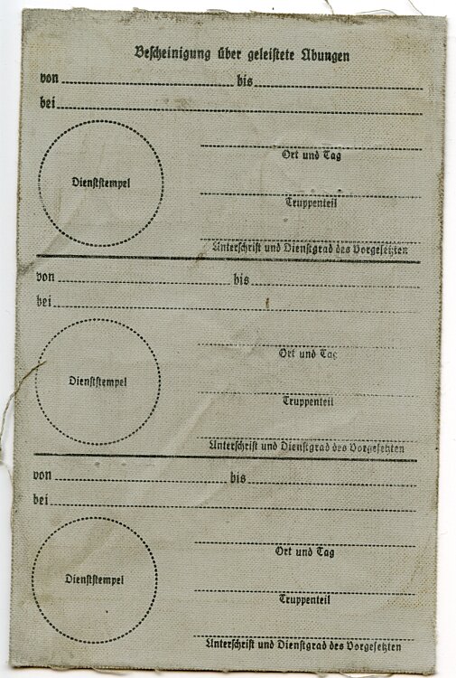 SS-Verfügungstruppe Truppenausweis für einen SS-Staffelwärter der SS-Standarte "Deutschland" Bild 2