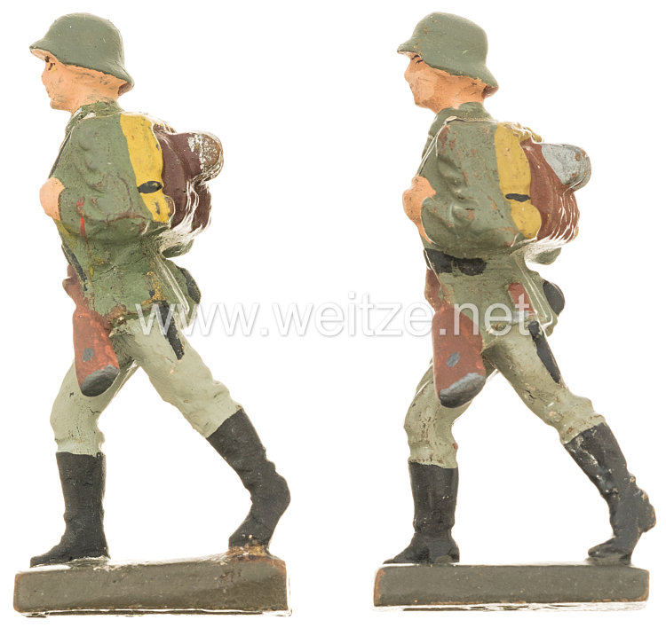 Lineol - Heer 2 Soldaten marschierend, Gewehr vorn tragend Bild 2