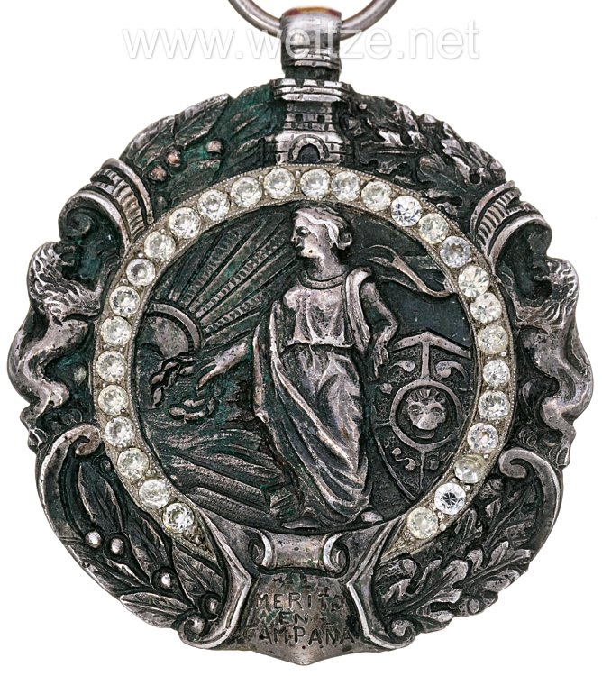 Spanish Civil War 1936-1939: large silver bravery medal "Medalla Militar Individual" with diamonds, belonging to General Hellmuth Volkmann Bild 2