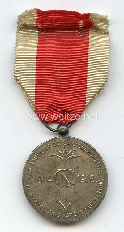 Belgien Erster Weltkrieg Medaille "en souvenir de la collaboration1914 - 1918" Bild 2
