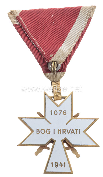 Kroatien Orden der Krone von König Zvonimir: Kreuz 3. Klasse mit Schwertern Bild 2