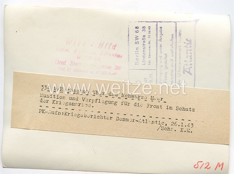 Kriegsmarine Pressefoto, Nachschub über das Schwarte Meer 26.1.1943 Bild 2
