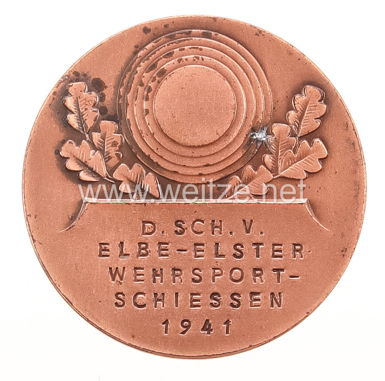 III. Reich Deutscher Schützen Verband (DSV) nichttragbare bronzene Siegermedaille Bild 2
