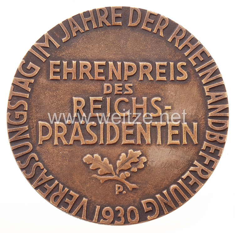 Weimarer Republik Ehrenpreis des Reichspräsidenten in Bronze 1930 Bild 2