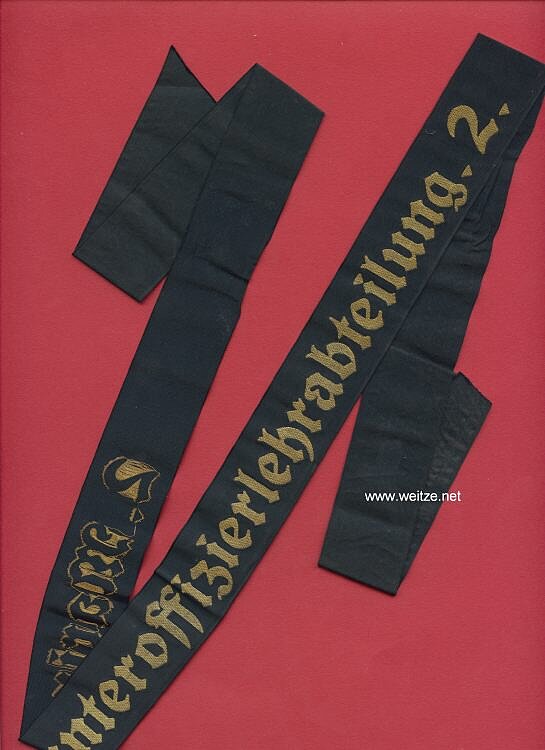 Kriegsmarine Mützenband "2.Marineunteroffizierlehrabteilung 2." Bild 2