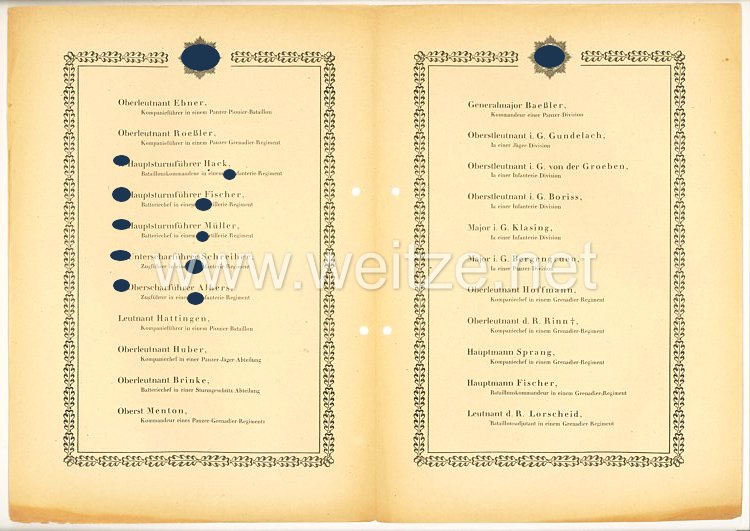 Verleihungsliste für das Deutsche Kreuz in Gold - Januar 1943 Bild 2