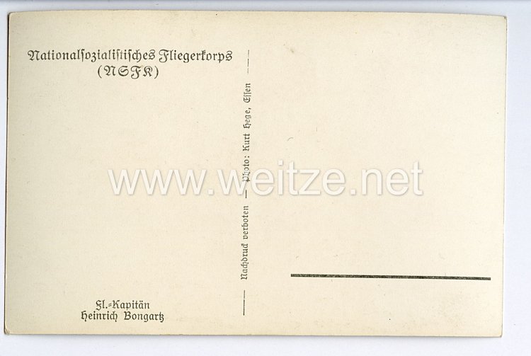 Fliegerei 1. Weltkrieg - Deutsche Fliegerhelden und Pour le Merite Träger - " Fl.-Kapitän Heinrich Bongartz " Bild 2