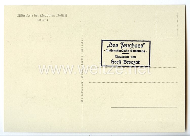 III. Reich - farbige Propaganda-Postkarte - " Standarte der Ordnungspolizei ( Deutschland erwache ) " Bild 2