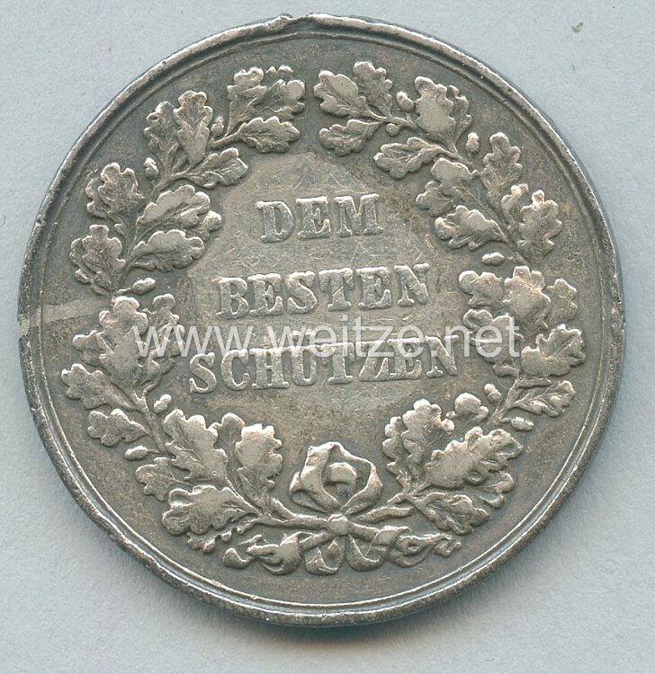 Sachsen Königreich Tragbare silberne Medaille "Dem besten Schützen" Bild 2