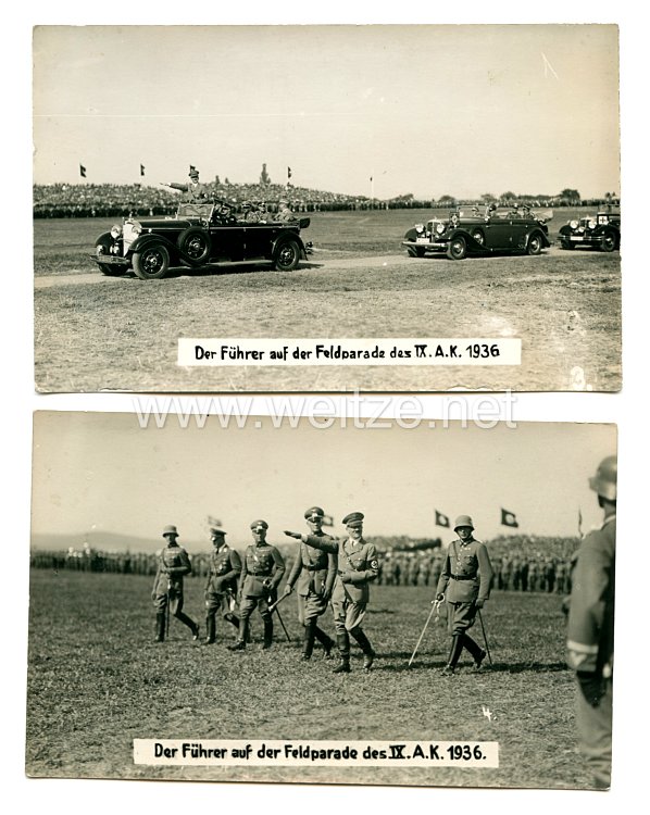 3. Reich Fotos, Adolf Hitler auf der Feldparade des IX. Armeekorps 1936 Bild 2
