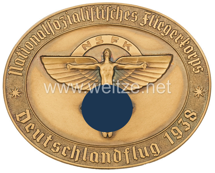 NSFK Goldene Plakette "Nationalsozialistisches Fliegerkorps - Deutschlandflug 1938" Bild 2