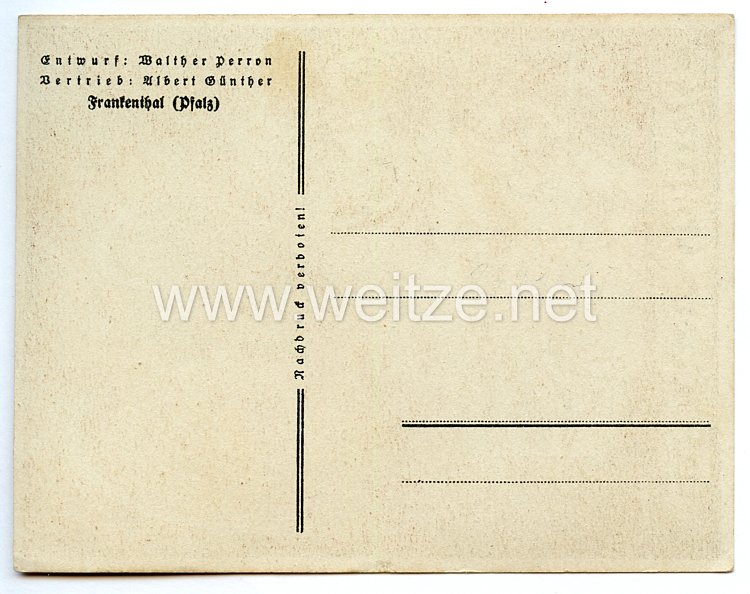 III. Reich - farbige Propaganda-Postkarte - " Deutsch die Saar " Bild 2