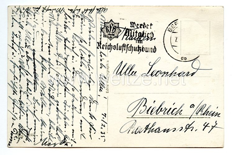 III. Reich - Propaganda-Postkarte - " Berlin, Reichskanzler-Palais " Bild 2