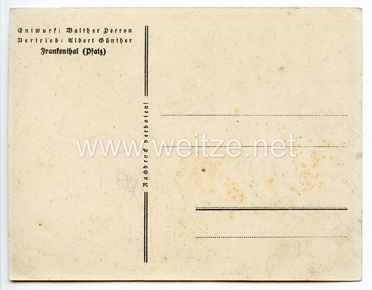 III. Reich - farbige Propaganda-Postkarte - " Deutsch die Saar " Bild 2