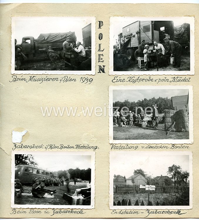 Wehrmacht Heer Fotos, Soldaten in Zabarobeck in Polen Bild 2