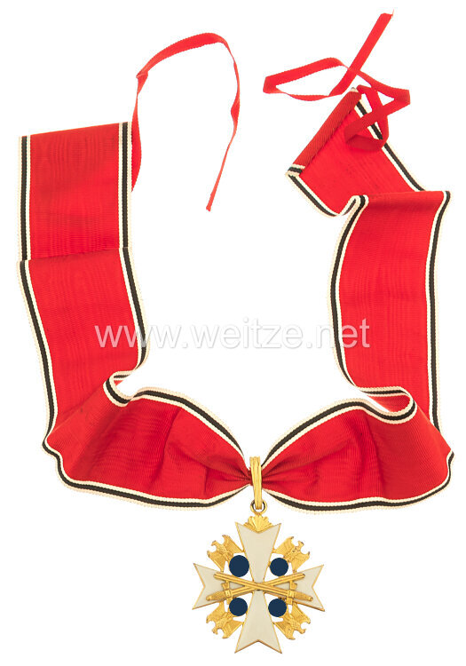Deutscher Adlerorden Satz Verdienstkreuz 2. Klasse mit Schwertern Halskreuz mit Bruststern im Verleihungsetui Bild 2