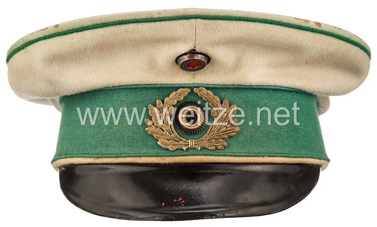 Preußen Vorläufige Reichswehr Schirmmütze für Offiziere im Kürassier-Regiment Graf Geßler (Rheinisches) Nr. 8 Bild 2
