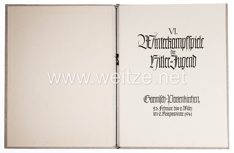 Hitler-Jugend ( HJ ) - Goldene Nadel für den 1. Sieger bei den Deutschen Jugendmeisterschaften 1941 mit Verleihungsmappe Bild 2