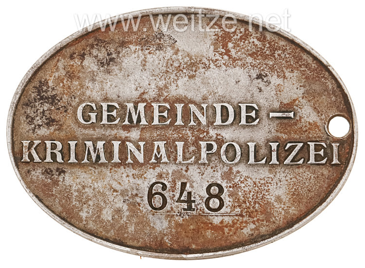 III. Reich Polizei Dienstmarke "Gemeinde-Kriminalpolizei" Bild 2