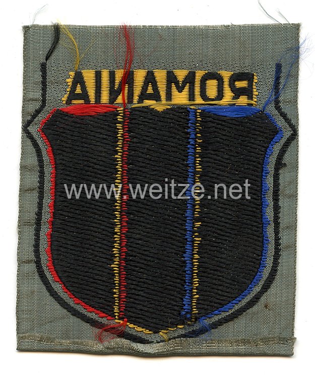 Wehrmacht Ärmelschild "Romania" der rumänischen Freiwilligen in der Wehrmacht Bild 2
