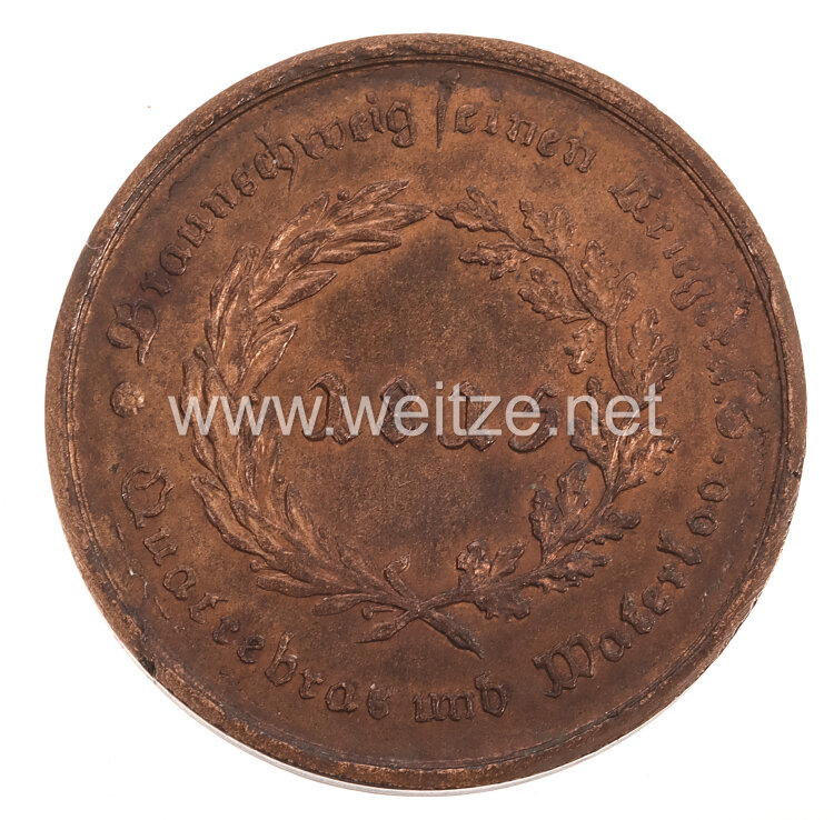 Braunschweig Waterloo - Medaille 1818 - ohne Randinschrift Bild 2
