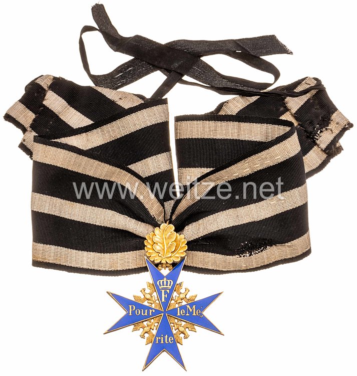 Preussen Orden Pour le Mérite mit Eichenlaub, mit der passenden Miniatur Bild 2