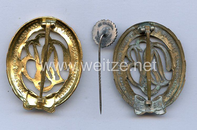 Bundesrepublik Deutschland ( BRD ) Deutscher Sportbund Abzeichen Bronze und Gold und Miniatur  Bild 2