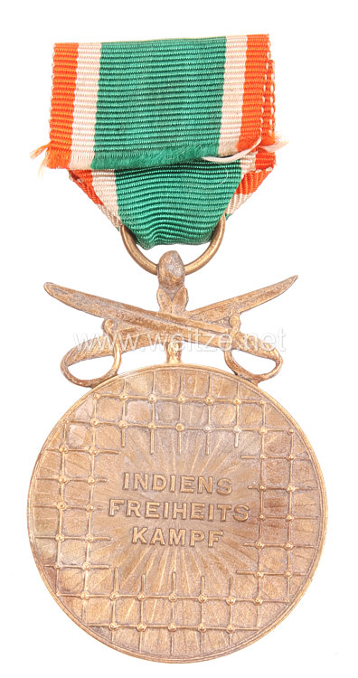 Orden "Azad Hind" der Provisorischen Regierung Freies Indien 1942 - 1945 Goldene Medaille mit Schwertern Bild 2