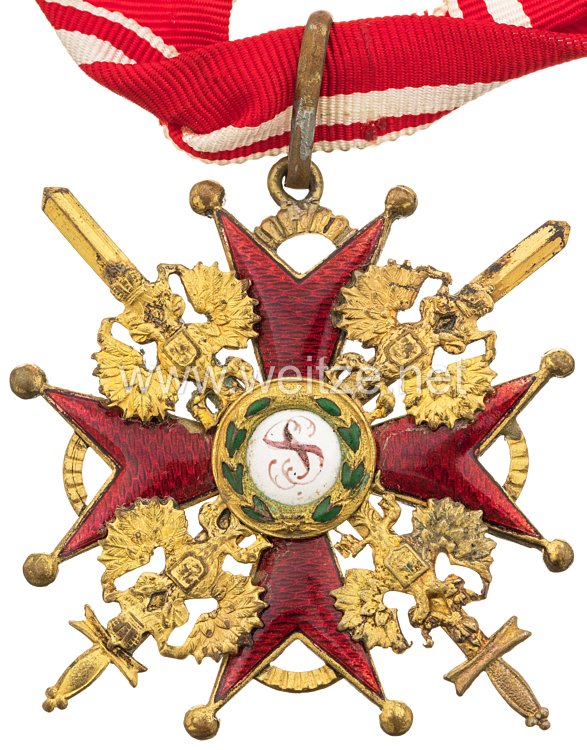 Rußland St. Stanislaus Orden, Kreuz 2. Klasse mit Schwertern Bild 2