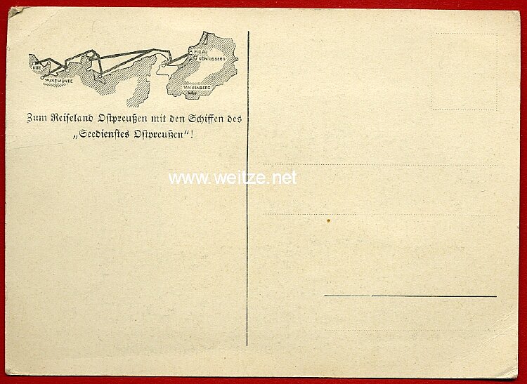 III. Reich - farbige Propaganda-Postkarte des Reichsbundes deutscher Seegeltung Bild 2