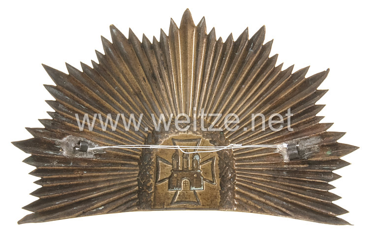 Hamburg Bürgermilitär Helmemblem für den Tschako Mannschaften der Infanterie  Bild 2