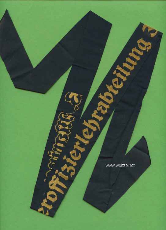 Kriegsmarine Mützenband "3. Marineunteroffizierlehrgang 3." Bild 2