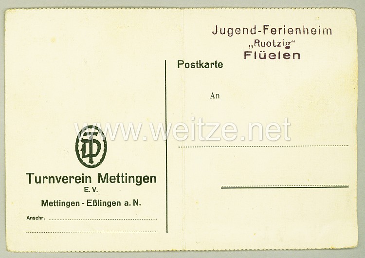 III. Reich - Turnverein Mettingen e.V. - Mitgliedsausweis Bild 2