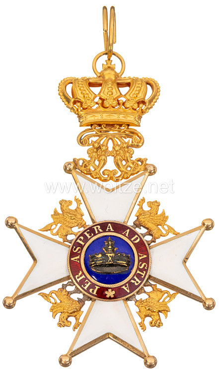 Mecklenburg-Schwerin Hausorden der Wendischen Krone - Großkreuz Großkreuz Satz mit der Krone in Erz  Bild 2